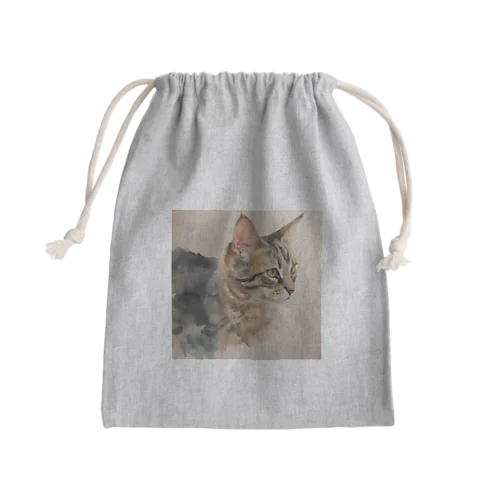 横向き猫 Mini Drawstring Bag