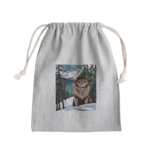 I live in Snow Mountain. Mini Drawstring Bag