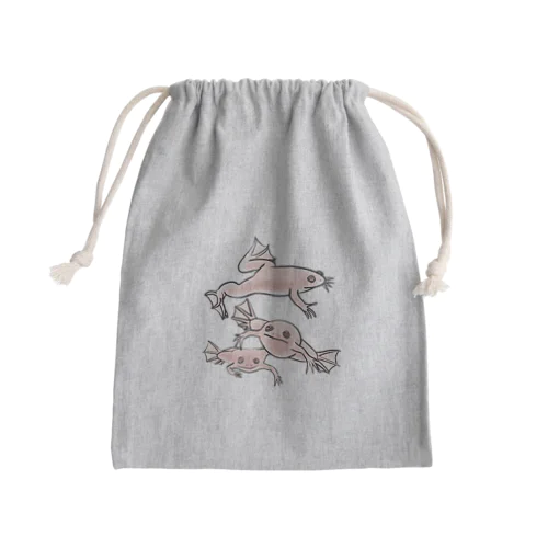 連なるアフリカツメガエル(アルビノ) Mini Drawstring Bag