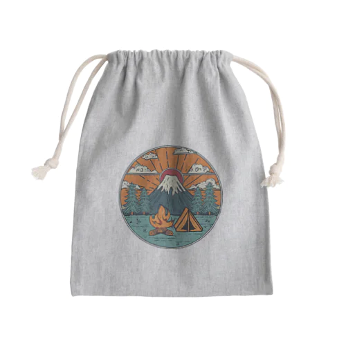 富士山とキャンプ Mini Drawstring Bag