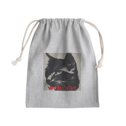 黒猫登場Ⅰ Mini Drawstring Bag