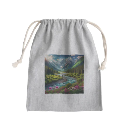 「美しい山風景グッズ」 Mini Drawstring Bag