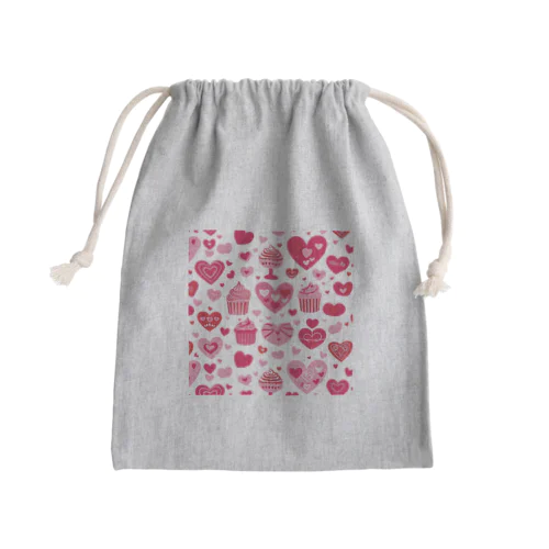 ハート　ピンク　赤　可愛い　ケーキ Mini Drawstring Bag