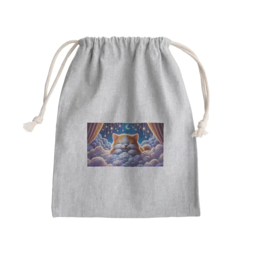 夢見る雲の上の小さな猫 Mini Drawstring Bag