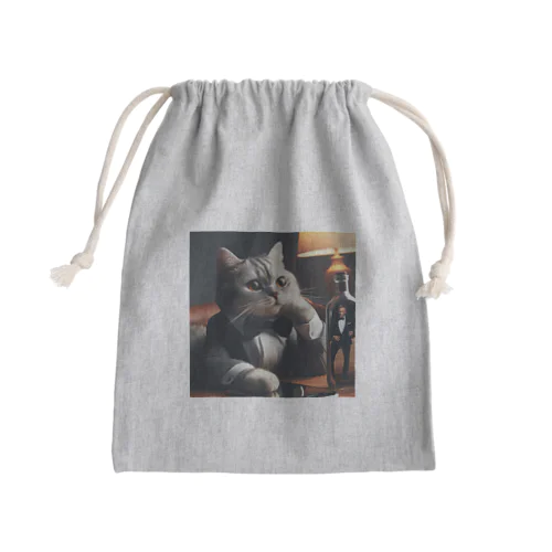 ハードボイルドに憧れる猫２ Mini Drawstring Bag