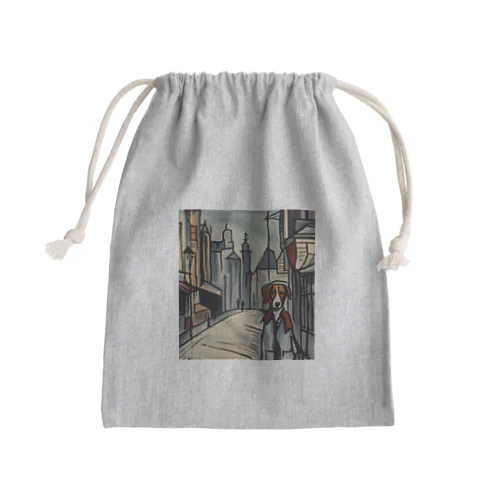 Dog in London  Mini Drawstring Bag