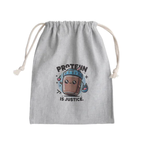 プロテインは正義 Mini Drawstring Bag