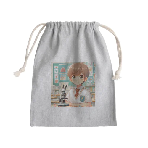 男の子　中学1年生　科学部 Mini Drawstring Bag