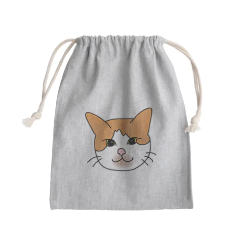 茶白猫の手描きイラスト Mini Drawstring Bag