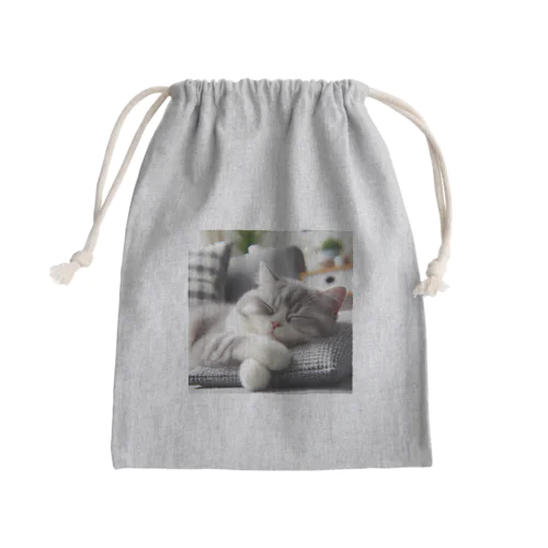 猫×睡眠×癒し Mini Drawstring Bag