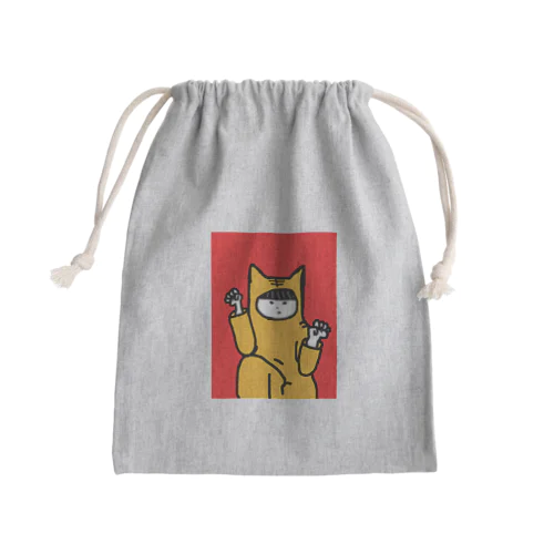 トラネコカンフー Mini Drawstring Bag