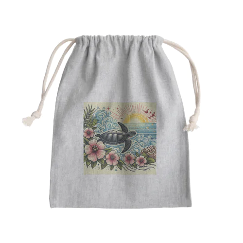 ウミガメ Mini Drawstring Bag