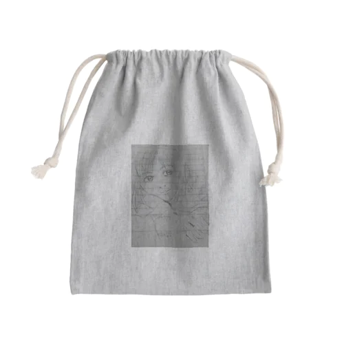 手書き 女の子 Mini Drawstring Bag