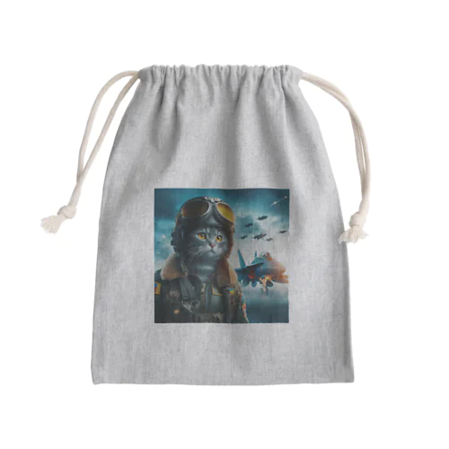 ウクライナ猫パイロット Mini Drawstring Bag