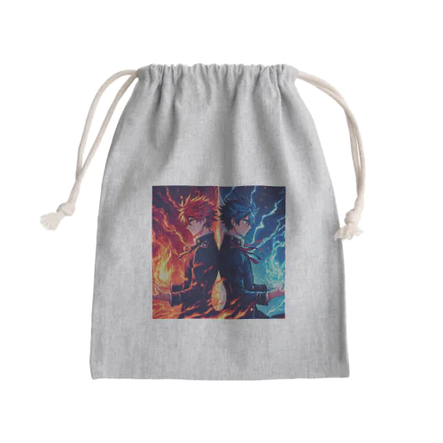 炎の使い手炎煌と雷の使い手雷仁 Mini Drawstring Bag