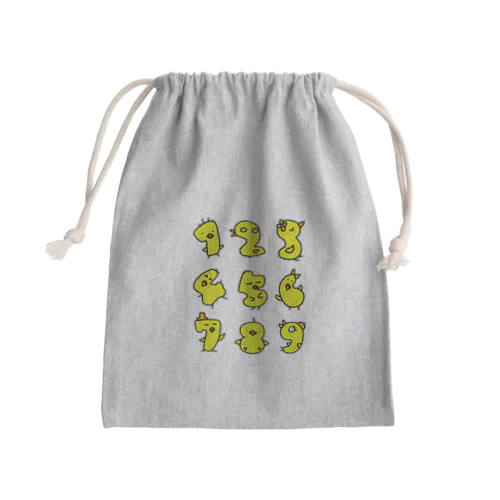 🐤数字アヒル🐤 Mini Drawstring Bag