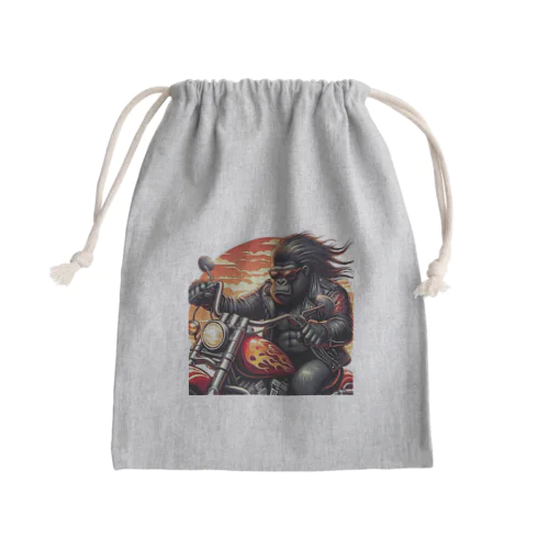 夕日に輝くゴリラ Mini Drawstring Bag