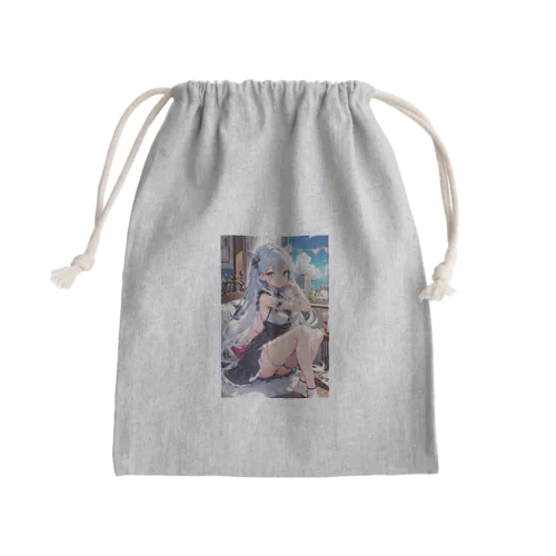 猫耳ロング美女イラスト① Mini Drawstring Bag