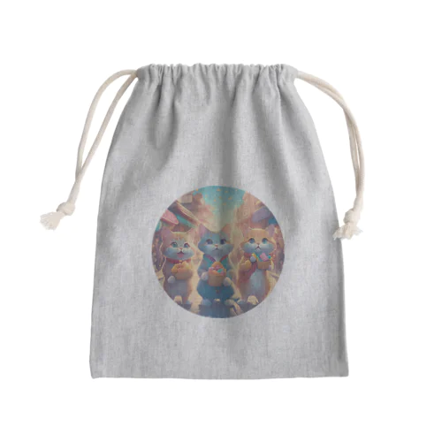 旅行する猫1 Mini Drawstring Bag