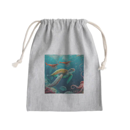 海亀 Mini Drawstring Bag