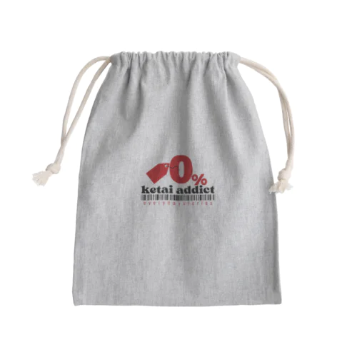 0% ketai addict タイポグラフィ グラフィックデザイン Mini Drawstring Bag