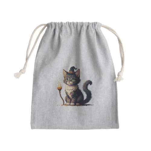 魔法使いのネコ Mini Drawstring Bag