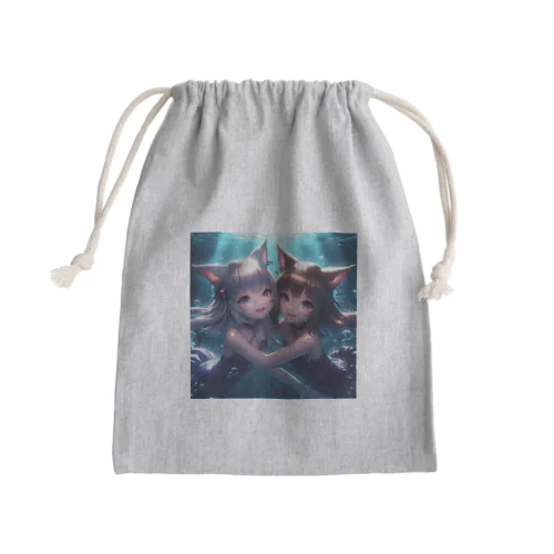 猫耳少女00080 Mini Drawstring Bag