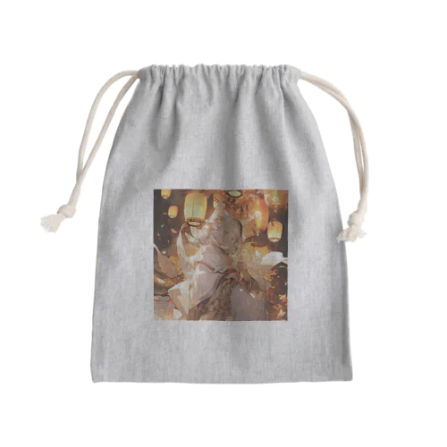 灯火の狐 Mini Drawstring Bag