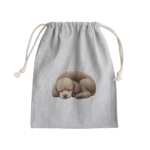 犬シリーズ3「プードル」おやすみなさい Mini Drawstring Bag