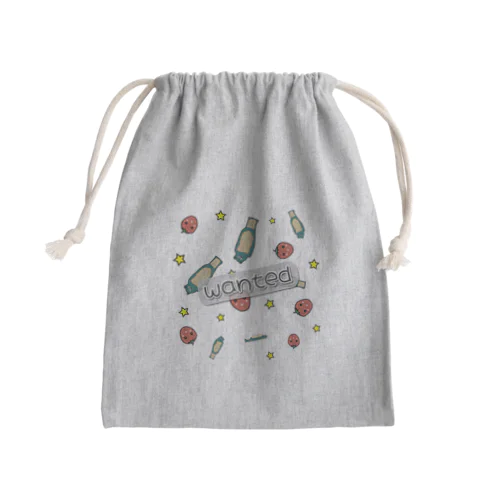 【ウォンテッド】キョトンと苺(いちご)ちゃん【まさかの】 Mini Drawstring Bag