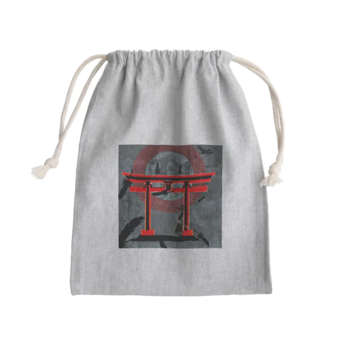 鳥居と侍 Mini Drawstring Bag