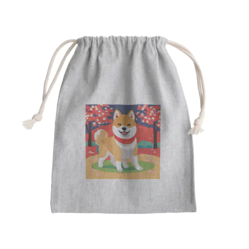 日本の守り手秋田犬 Mini Drawstring Bag