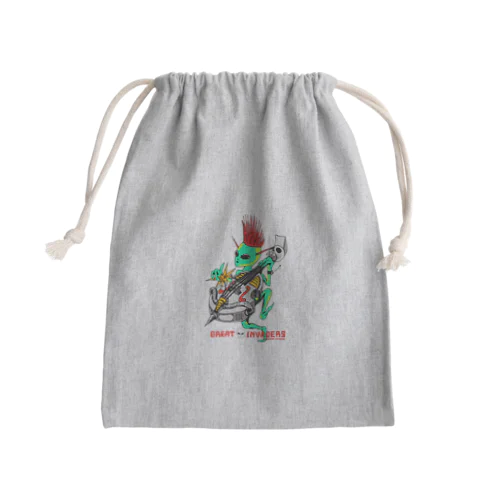 ウッドベース宇宙人/グレートインベーダーズ Mini Drawstring Bag