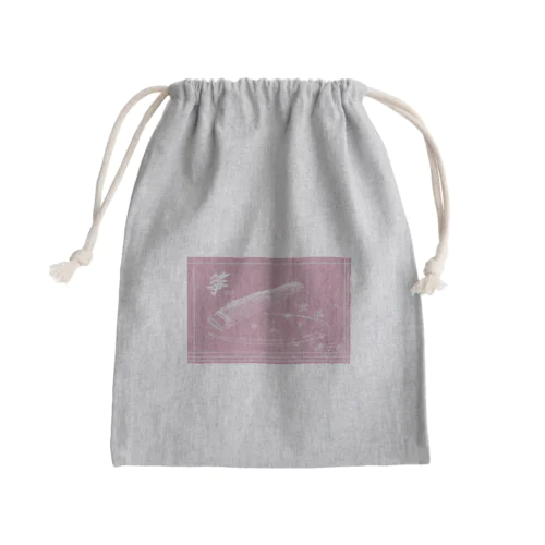 日本の色×箏と桜（撫子色） Mini Drawstring Bag