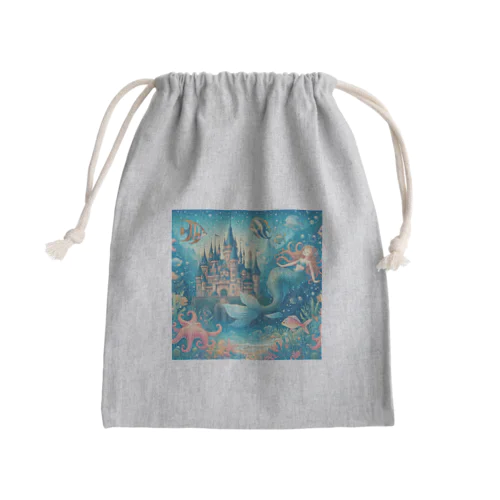 海の中に住むマーメイドたち Mini Drawstring Bag