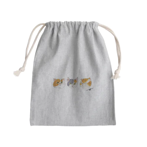 にゃんトリオ1 Mini Drawstring Bag