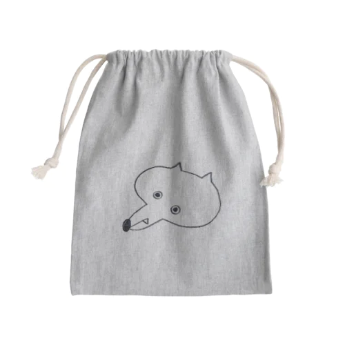 おおかみ Mini Drawstring Bag