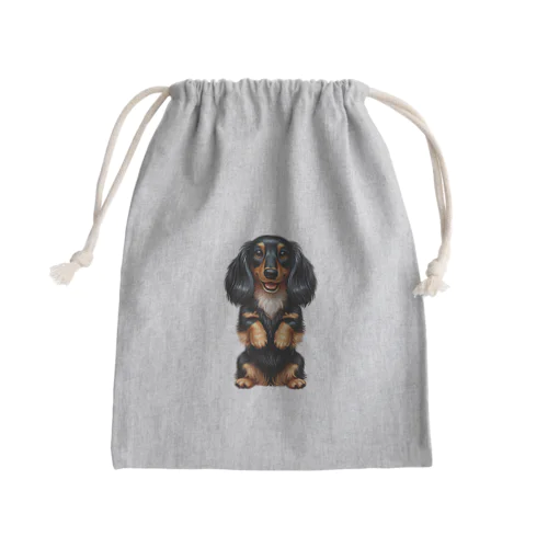 長毛ダックスフンド（ちんちんポーズ） Mini Drawstring Bag