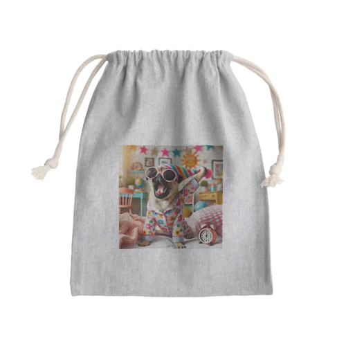GOOD MORNING かわいいパグ Mini Drawstring Bag