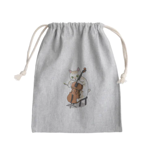 チェロを弾く猫 Mini Drawstring Bag