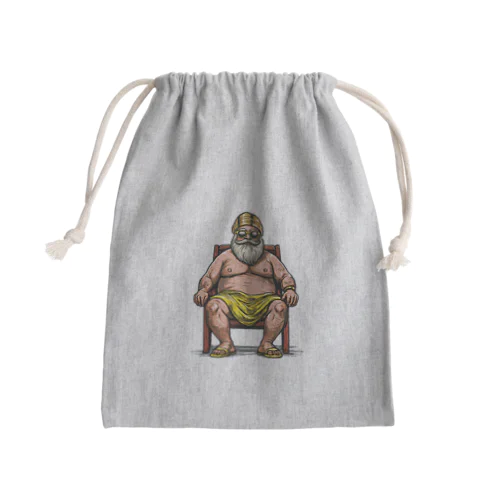 サウナで心地よさを追求するおじいさん - 背景なし Mini Drawstring Bag