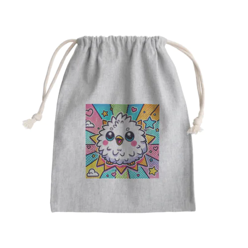 元気いっぱいシマエナガ Mini Drawstring Bag