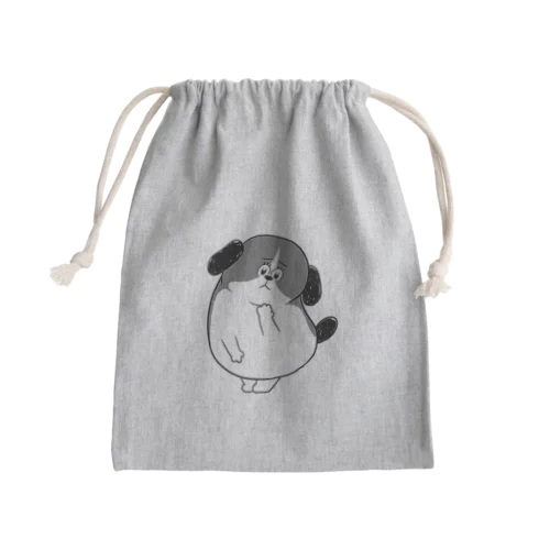 もじゃまる心配　白黒 Mini Drawstring Bag