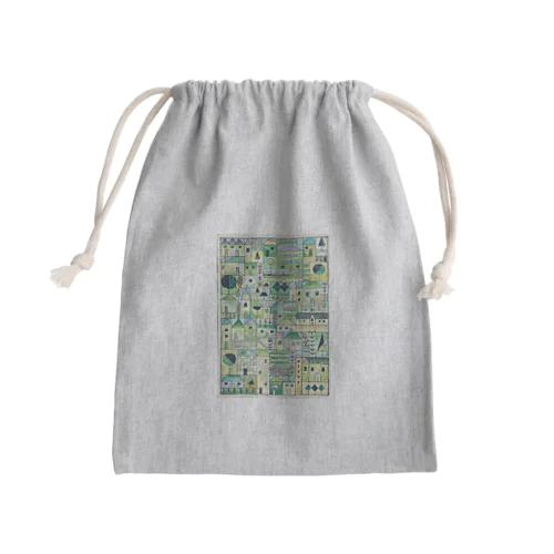 静かな緑の街 Mini Drawstring Bag