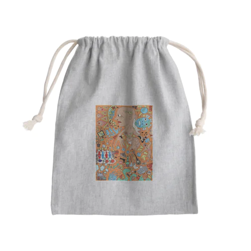 ぐちゃぐちゃオレンジ Mini Drawstring Bag