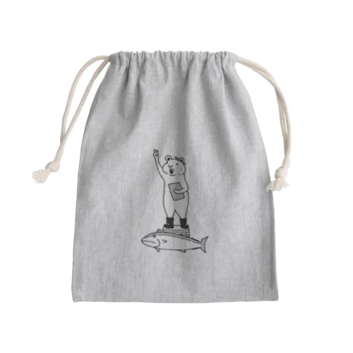 マグロのセリ ハムスター動物イラスト Mini Drawstring Bag