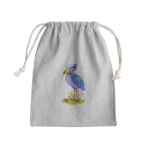 ハシビロコウ先生 Mini Drawstring Bag