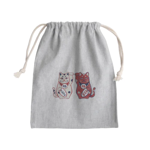 【日本レトロ#01】招き猫 Mini Drawstring Bag