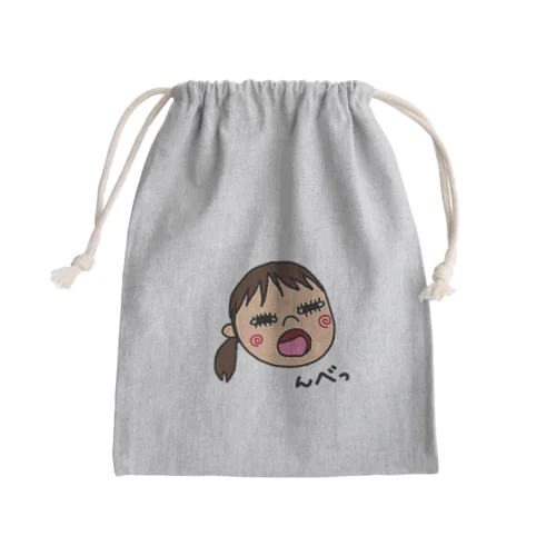 変な顔の娘 Mini Drawstring Bag