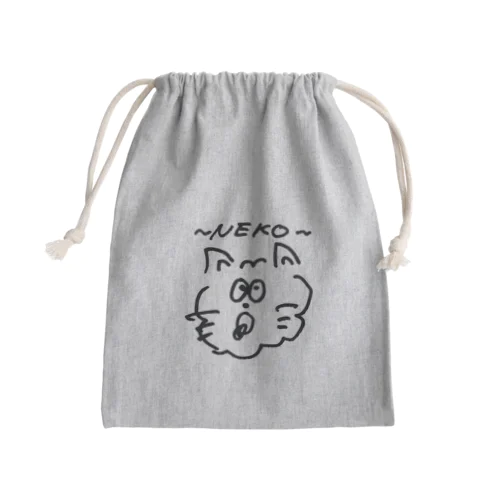 自分で描いたneko ねこ ネコ Mini Drawstring Bag